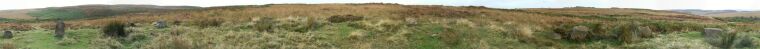 Barbrook I Bronze Age Embanked Stone Circle. Chatsworth, Derbyshire